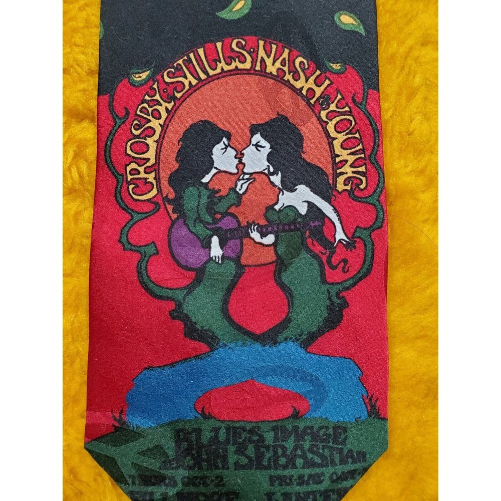 THE FILLMORE POSTER TIE ~ CSN&Y # 194 (Made 1992) ~ 55" (NEW WITH TAGS)
